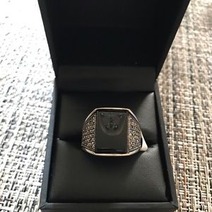 Men’s Black Onyx Ring w/ Accent stones Sz. 11